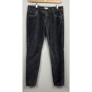 Garnet Hill Women's Velvet 5 Pocket Pants Size 6 Granite Stretch Skinny